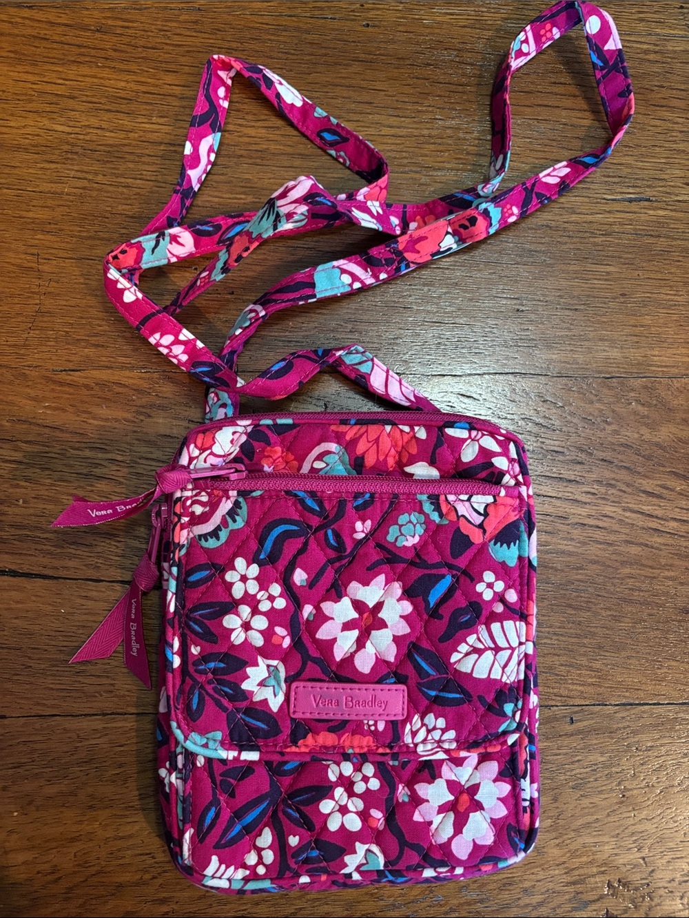 Vera Bradley Bloom Berry Quilted Crossbody Phone Bag